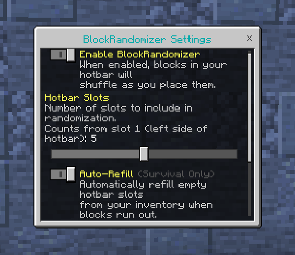 Bedrock BlockRandomizer screenshot 2