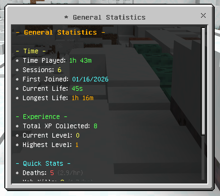 Bedrock Statistics screenshot 2