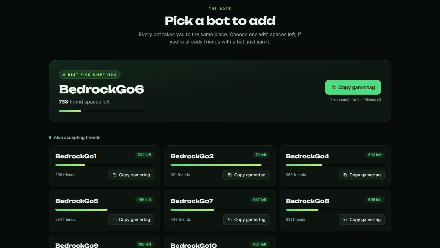 Pick a bot with friend spaces left