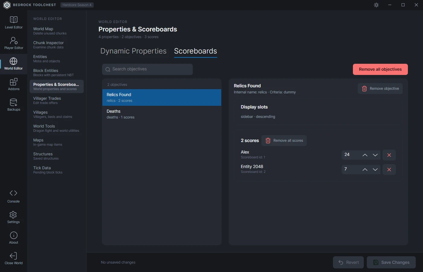Properties & Scoreboards